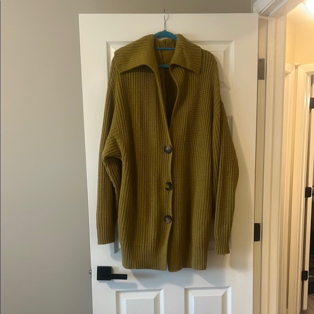Free People Mustard Cardigan Sweater
